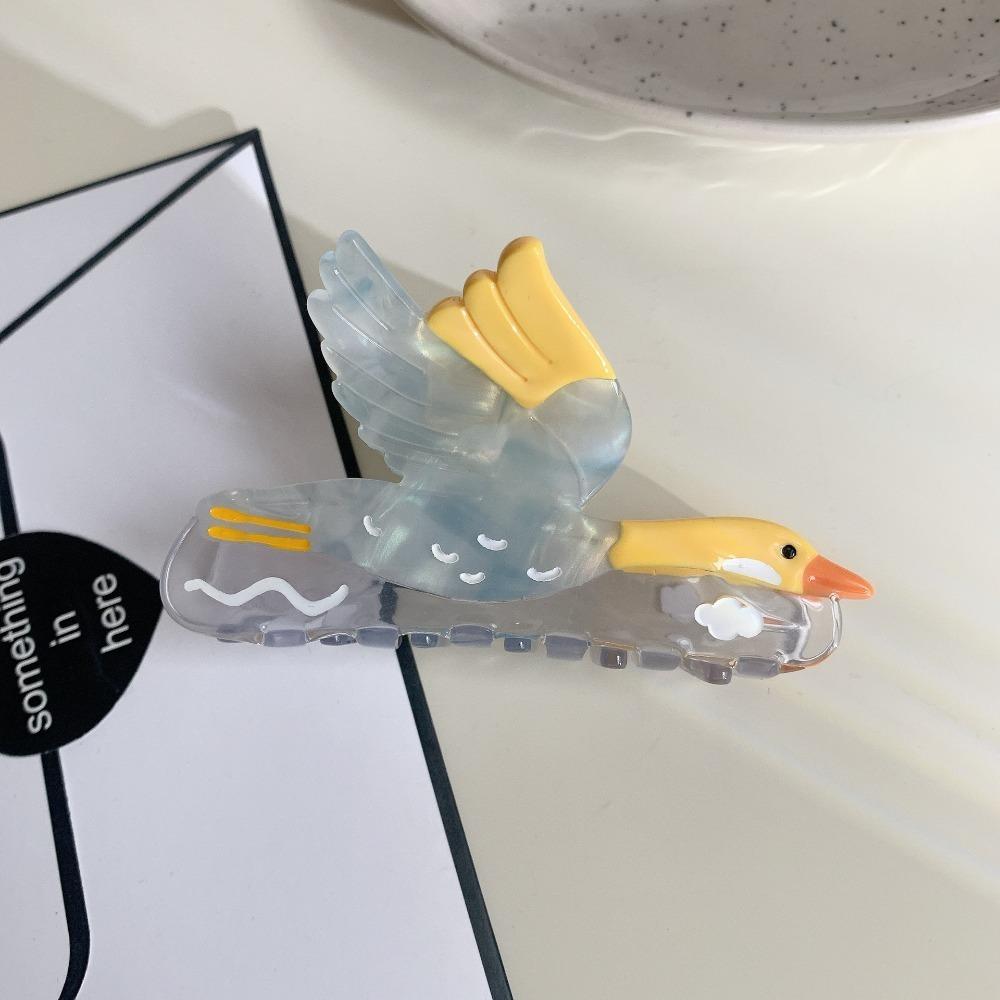 Cartoon Wild Goose Shark Clip Vintage Acetate Shark Clip Fashion Bird Hair Claw  Party