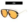 New Fashion Big Frame Pilot Yellow Sunglasses Women Men Brand Vintage Punk Outdoor Beach Sun Glasses Female
