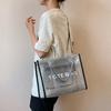 Mori ins beach transparent letter print women's commuter shopping bag 23 winter new women's shoulder messenger bag