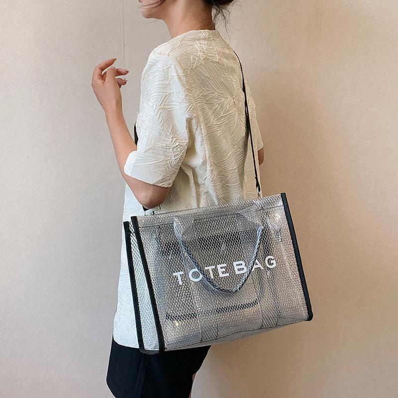 Sac à bandoulière transparent Mori ins pour femme, imprimé lettres, pour le travail et les courses, nouvelle collection hiver 23