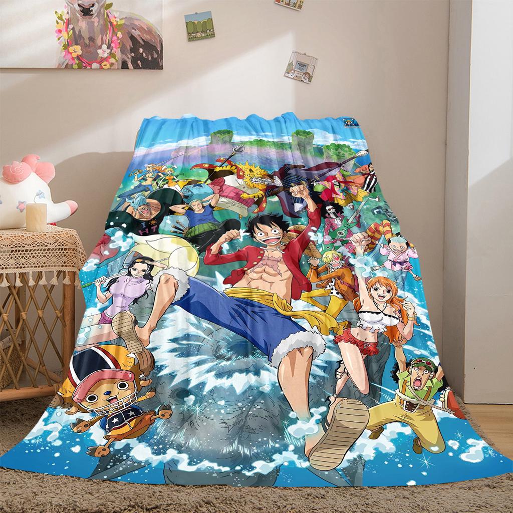 Nami Luffy Zoro Sanji Luxury Flannel Lightweight Blanket Home Decor Sofa Bed Travel Cover Family Gift LXR154