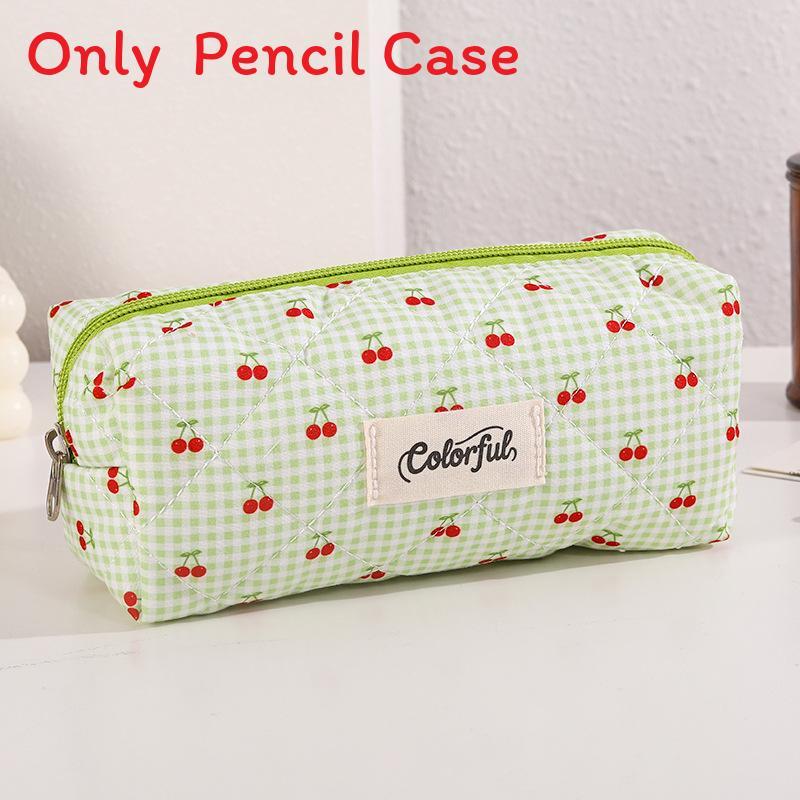 Girl Heart Cartoon Cherry Fabric Makeup Bag With Storage For Teens And Students