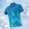 Geometric Lines Gradient Stripes Men's Polo Shirts Outdoor Casual Sports Golf Polo Shirts Button Short Sleeve Street Graffiti