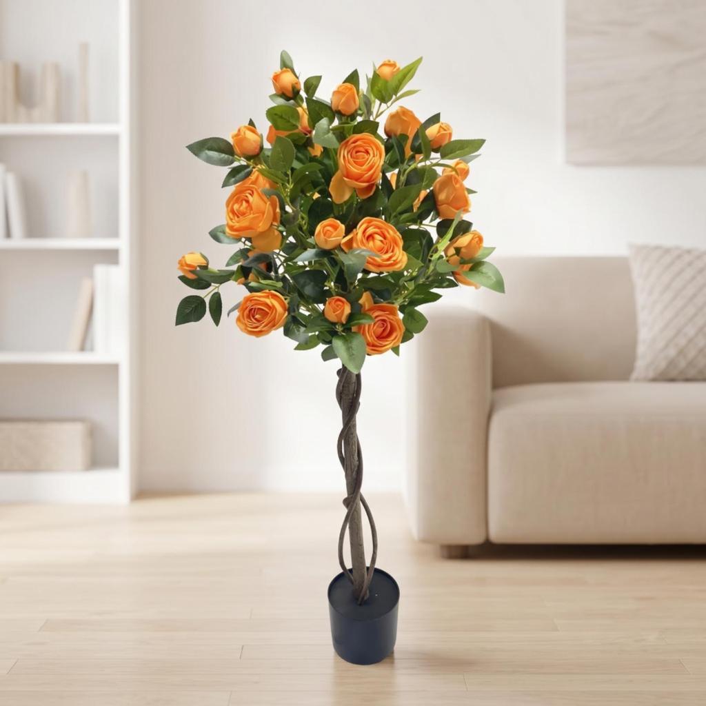 Artificial Rose Tree Lifelike Topiary Decorative