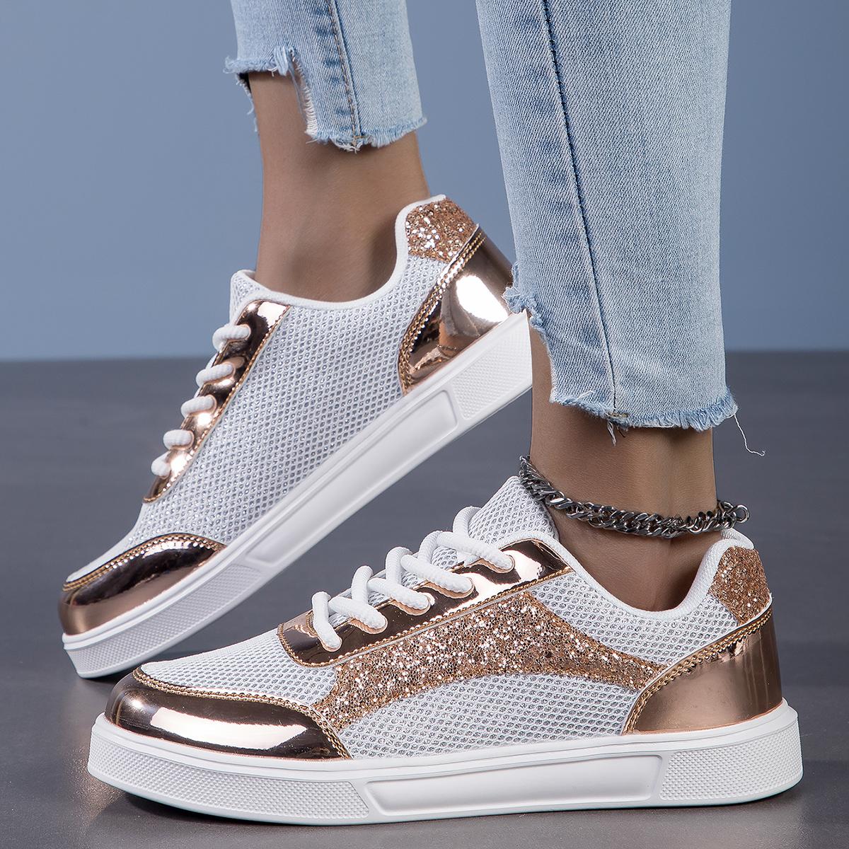 

Женские спортивные кроссовки для бега, модные женские кроссовки, нескользящие, дышащие, женская обувь для женщин, лето, новинка 40 золотой