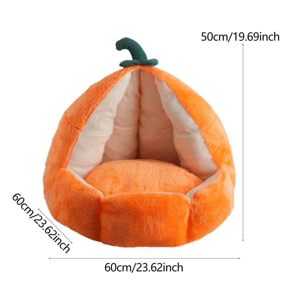 Pumpkin Shaped Cat House Cat Shelter Multifunctional Comfort Removable Cushion