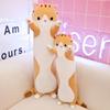 Cuddly Cylindrical Throw Pillow - Sleeping Girl & Cat Plush Leg-Clamping Doll