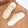 Fashion Mesh Wrapped Slippers Autumn New Round Toe Deep Mouth Platform Non-slip Wear-resistant Wedge Half Mow