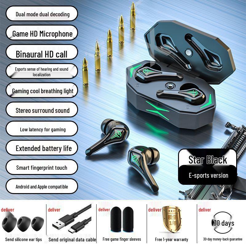 Esports Gaming Wireless Bluetooth Headphones - Low Latency, In-Ear, Mobile Compatible