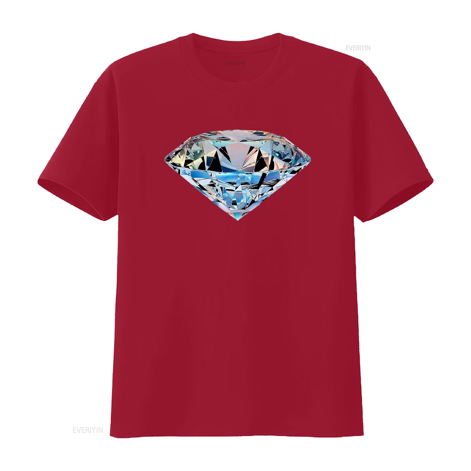 

Cool Diamond Shape Jewellery Sparkle Bling T Shirt vintage Washed Stretched Slightly Top For Everyday Wear Comfortable Stylish S