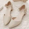Baotou Sandals Women's Thick Heel 2025 Spring and Summer New Middle Heel Single Shoes Versatile Pointed Comfortable Work Women's Sandals