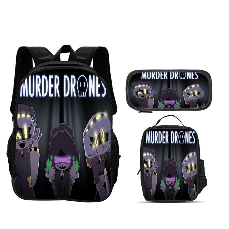 Moorddrones 3 stuks Set Rugzak Pennen Etui IJszak Duurzaam Trendy Veelzijdig Schooljongen en Meisje Verjaardag Beste Cadeau