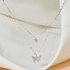 1 Double Layer Butterfly Necklace Alloy Pendant Collarbone Chain Perfect Gift for Girlfriend, Women's Unique Lightweight Versatile Fashion Design Suit