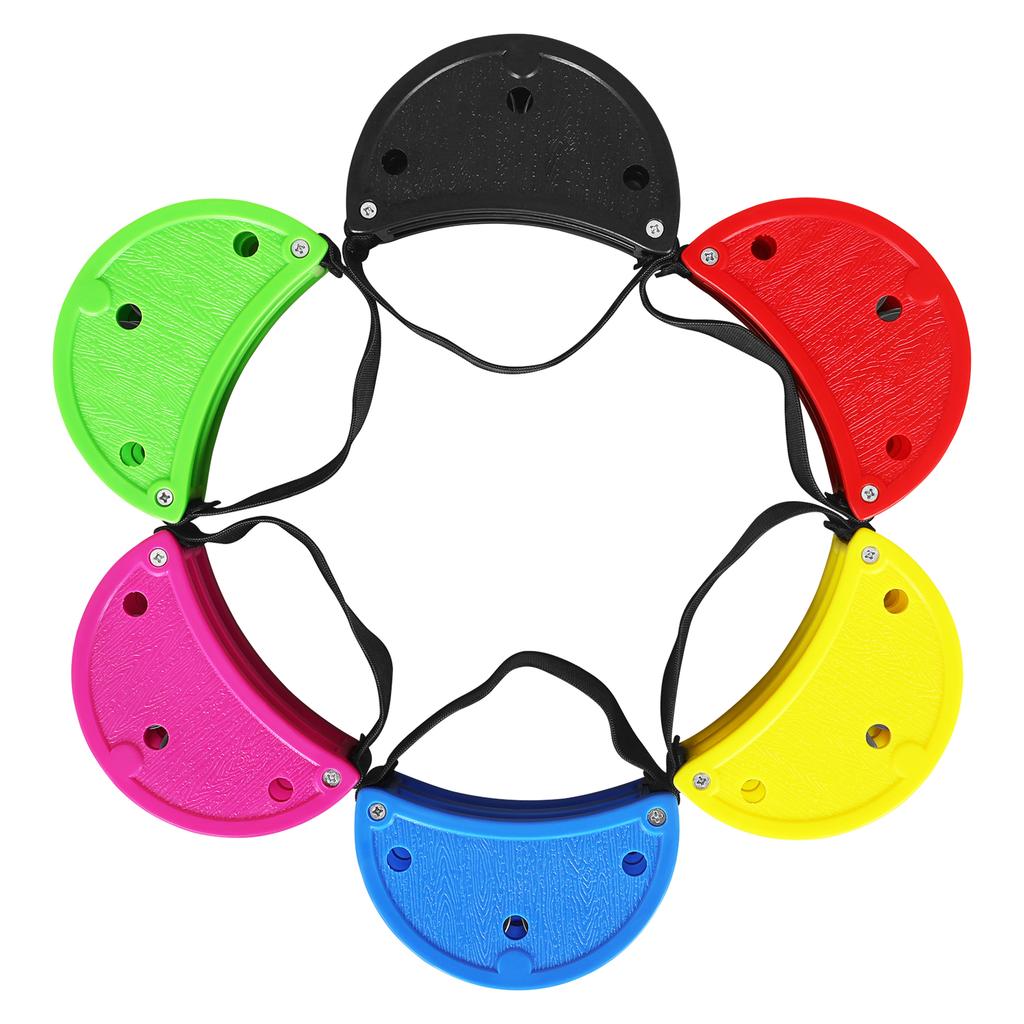 Foot Tambourine 6-Pack Orff Percussion Instrument with Adjustable Strap for Classroom Music Rhythm Training and Performance