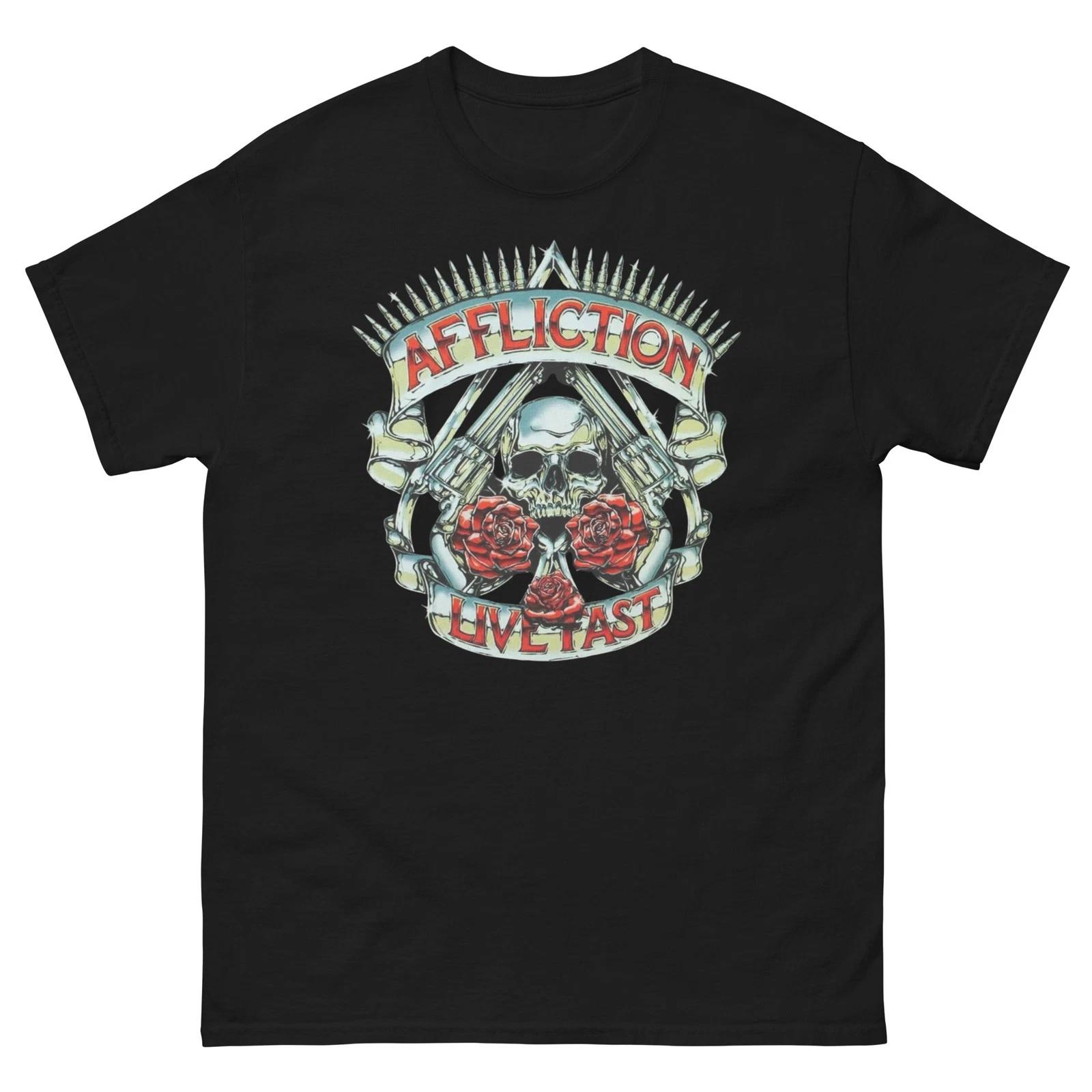 Экстремальная футболка Skull Guns Roses Affliction Байкерская Живи Быстро Графическая 3XL