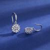 Simulated Moissanite Sunflower Stud Earrings for Women - One Carat