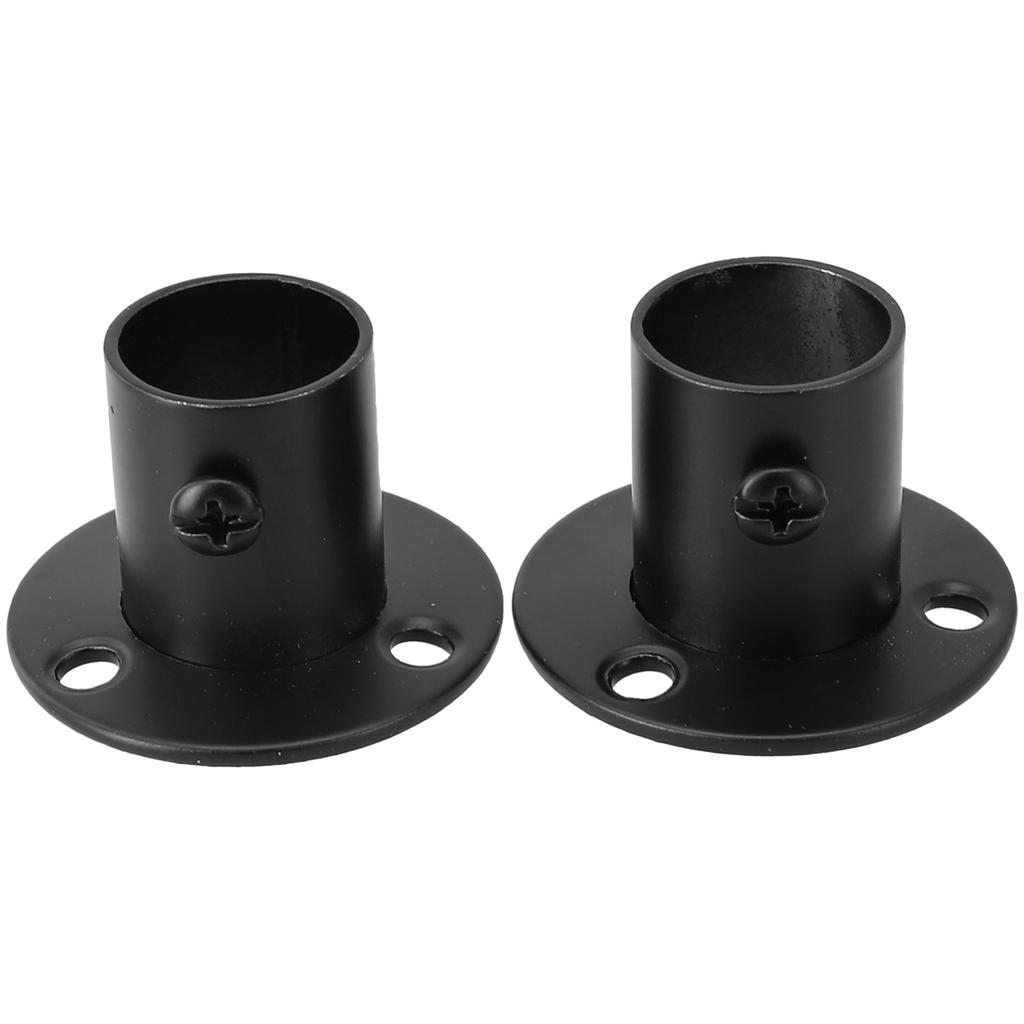 Wardrobe Rail Supports 2pc Anti-rust Black Bracket