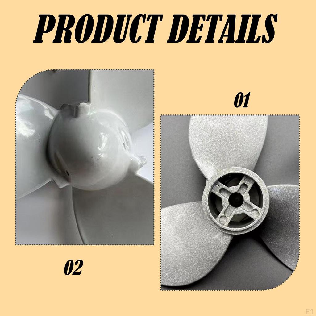 Boat Outboard Motor Propeller Aluminum, Replacement, Easy to Install, High Performance, Practical