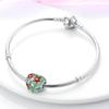 Original Charmscopper Red And Green Flower Heart Beads Fit Charms Platabracelets For Women Jewelry Making Fine Gifts