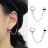 1pc Clip Earrings with Chain Stainless Steel for Women Men Punk Tassel Hoop Ear Cuffs Painless Non Piercing Fake Earring Jewelry