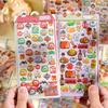Japanese Theme Puffy Stickers 3D Sushi Dessert Mountain Stickers Kawaii Goldfish Colorful Mini Decals for Scrapbooking DIY Projects Laptop Decorations