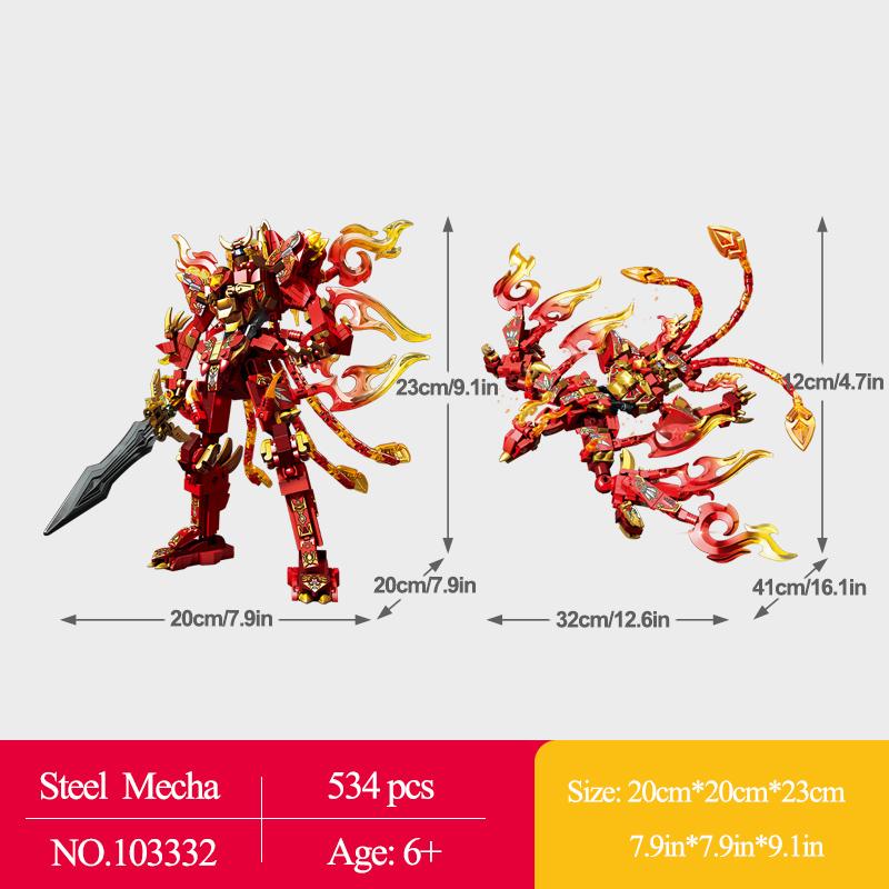 

534pcs Transforming Robots Building Blocks DIY Toys For Kids Creative Steel Mecha Assembled Model Mini Bricks