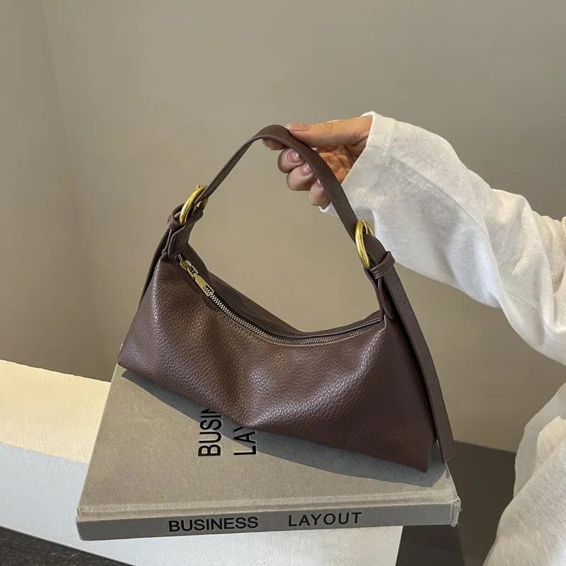 Fashion Simple Sense of Luxury Solid PU Shoulder Bags 2026 High Quality Temperament Versatile Commuting Style Crossbody Bags