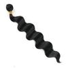 Synthetic Fiber Black Body Wave Hair Extensions - 100g Bundles with Large Wave Snake Curl Wigs