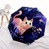 1 Stück Katzen-Garten-Automatik-Öffnungs-/Schließ-Falt-Kompaktregenschirm, 8-Speichen stabiles Dach, Leichtgewicht tragbar, Tägliche Nutzung, Geschenk, Outdoor-Regenschirm, Reise