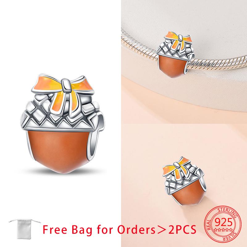 Original Copper Fruit Series Banana Watermelon Cherry Strawberry Beads Charms Pendant Fit Bracelet Fine Jewelry Gifts Making