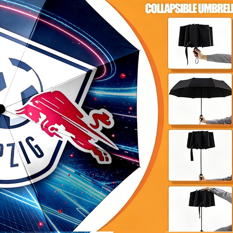 RB Leipzig Print Umbrella Automatic Opening/ Closing - Portable Foldable Design - Daily use for Travel/Outdoor - Gift for Birthday