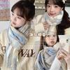 New fresh plaid Korean version plaid scarf female winter student versatile warm ins college style jk scarf male