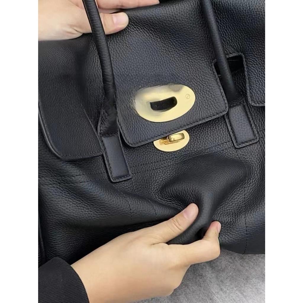 Women's bag leather high-end summer first-layer cowhide tote bag large-capacity commuting fashion shoulder bag portable soft leather bag