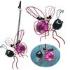 Solar-Powered Outdoor Figurine Light Decorative Flying Insect Hanging Lamp Metal Realistic Insect Light for Outside Decor
