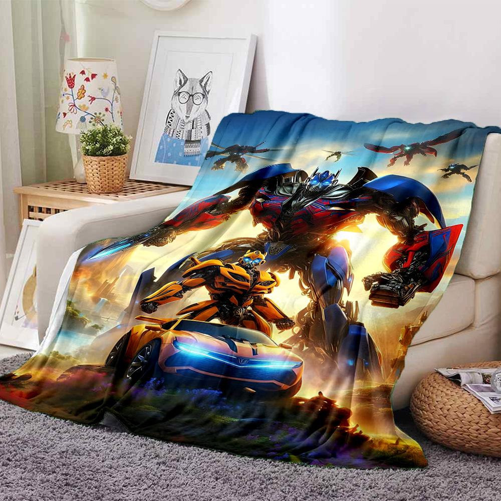 Transformers Cyberverse Adventure Flannel Blanket Super Soft Warm Cozy Blanket For Sofa Bed Office Travel Allseason Home Decor Gift
