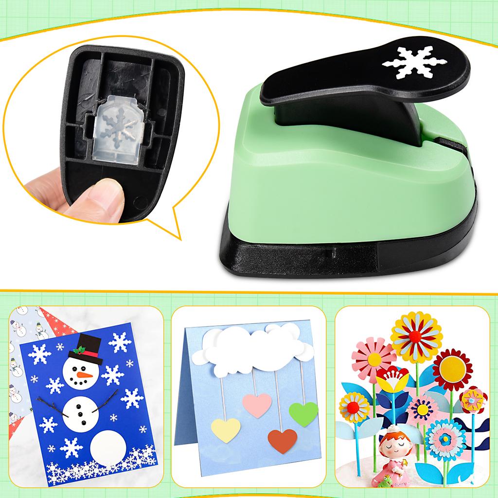 6 pcs Paper cutter for crafts Hole Puncher Tool Set Circle Heart Flower Paper Shapes Hole for card making custom scrapbook