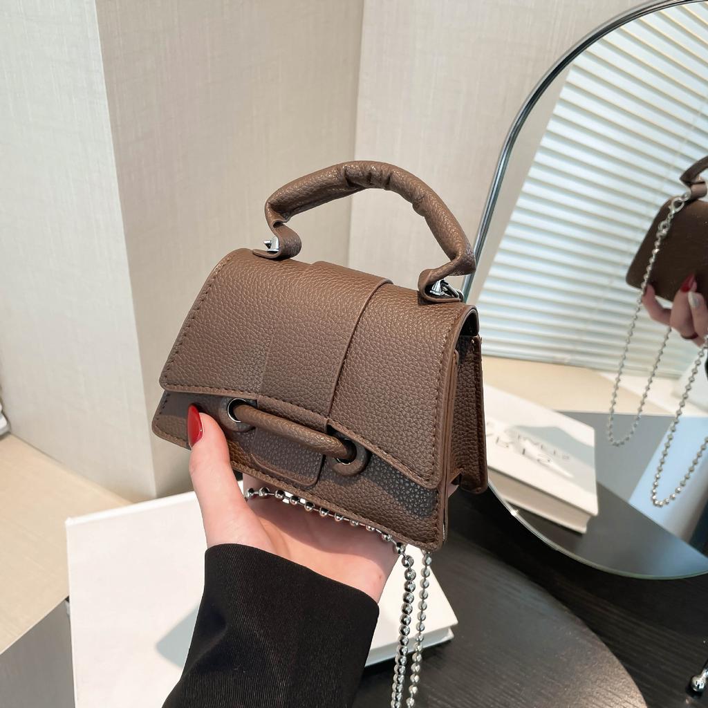 New Solid Color Simple Temperament Handbag for Women's Versatile One-shoulder Crossbody Bag Korean Version Retro Mini Bag