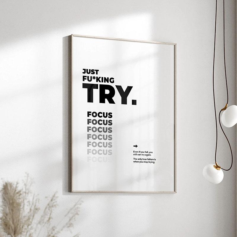 1pc Inspirational Quote Poster Wall Art Motivational Message Unique Gift Idea Poster Minimalistic Home Office Decor