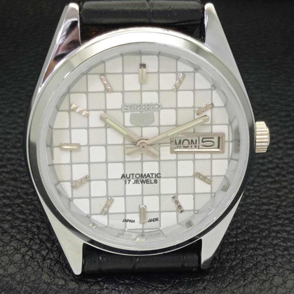 JAPAN SEIKO 5 AUTOMATIC MENS 6309A REFURBISHED WHITE COLOR DIAL WATCH A440246-9 Sk-a440246-1