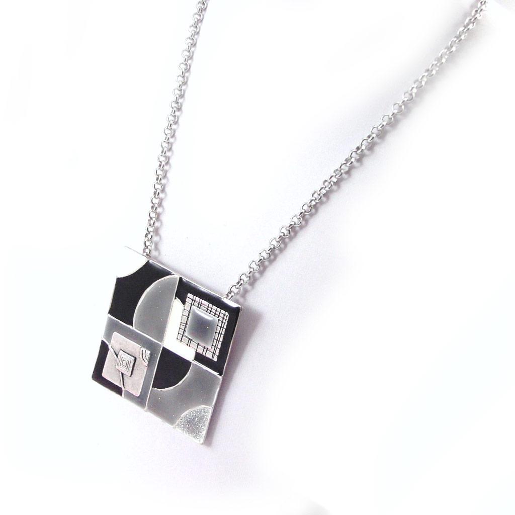 Les Trésors De Lily [G6149] - Designer Necklace 'Anamaya' Black Gray