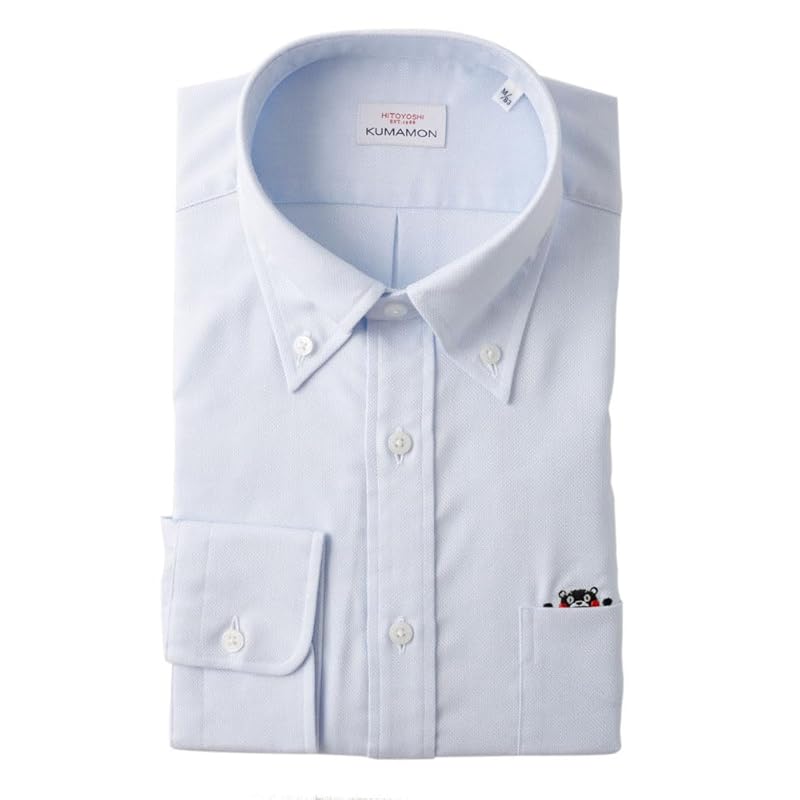 

HITOYOSHI kumamon shirt long sleeve 3 sizes 5043 [Button down/Blue/L] Hitoyoshi shirt men s 100% cotton