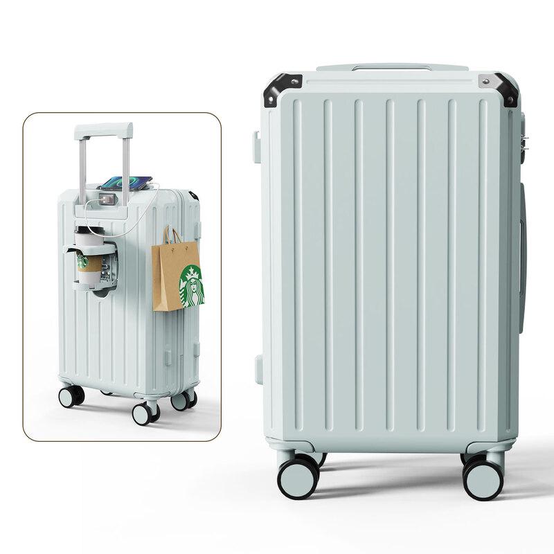 JOURHEY SHI Multi-functional Luggage with Cup Holder for Women