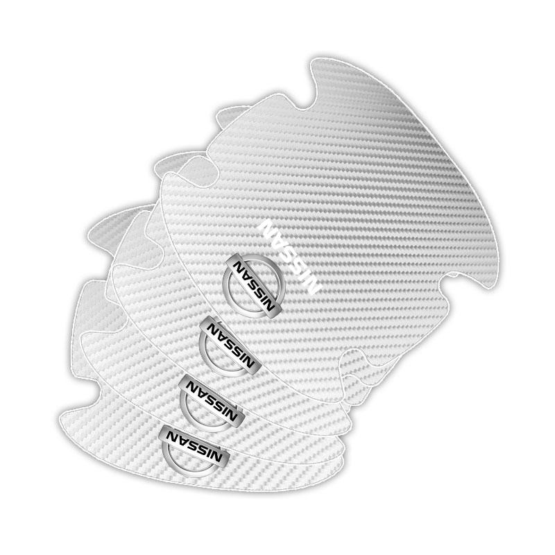4PCS Car Door Handle Protection 3D Sticker Emblem Car Decoration For Nissan Nismo Almera Tiida Juke Teana Qashqai 350Z 370Z GTR