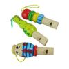 3PCS Set Wooden Whistle Toys Fish Crocodilian Clown Shapes Lightweight Portable Educational Musical Toddler Whistles