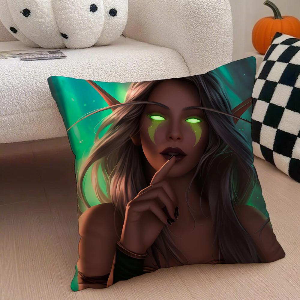 Game Epic WWorld of WWarcraft Cushion Cover Throw Pillow Cover Hidden Button Durable Polyester Chair Cushion