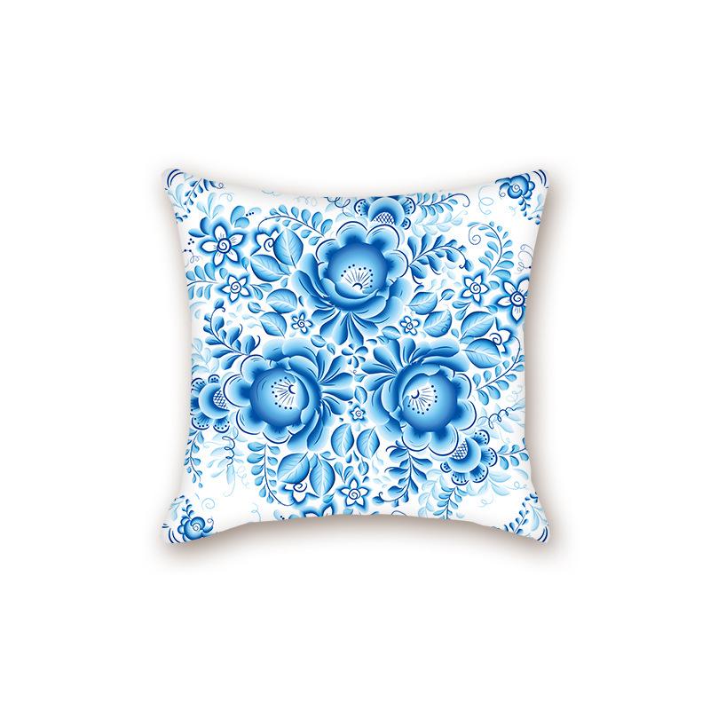 2025 Modern Blue & White Porcelain Series Backrest Pillow Cover for Sofa & Bed