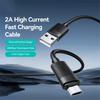 USAMS SJ779 U94 1m USB-A to Micro USB 2A 18W Fast Charging Cable Data Sync Cord for Android Phones