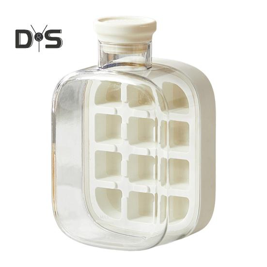 

Лоток для льда с крышкой, эффективная форма для приготовления льда для морозильника, легкое извлечение, бесконтактная заливка кубиков льда для напитков, кофе, коктейлей 500ML белый