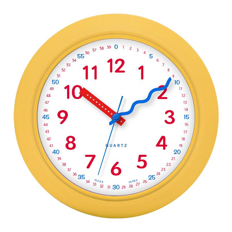 Bedroom Mute Clock Plastic Yellow Modern Wall Clock Creative Gift Children's Cute Living Room Home Decoration Desk Clock