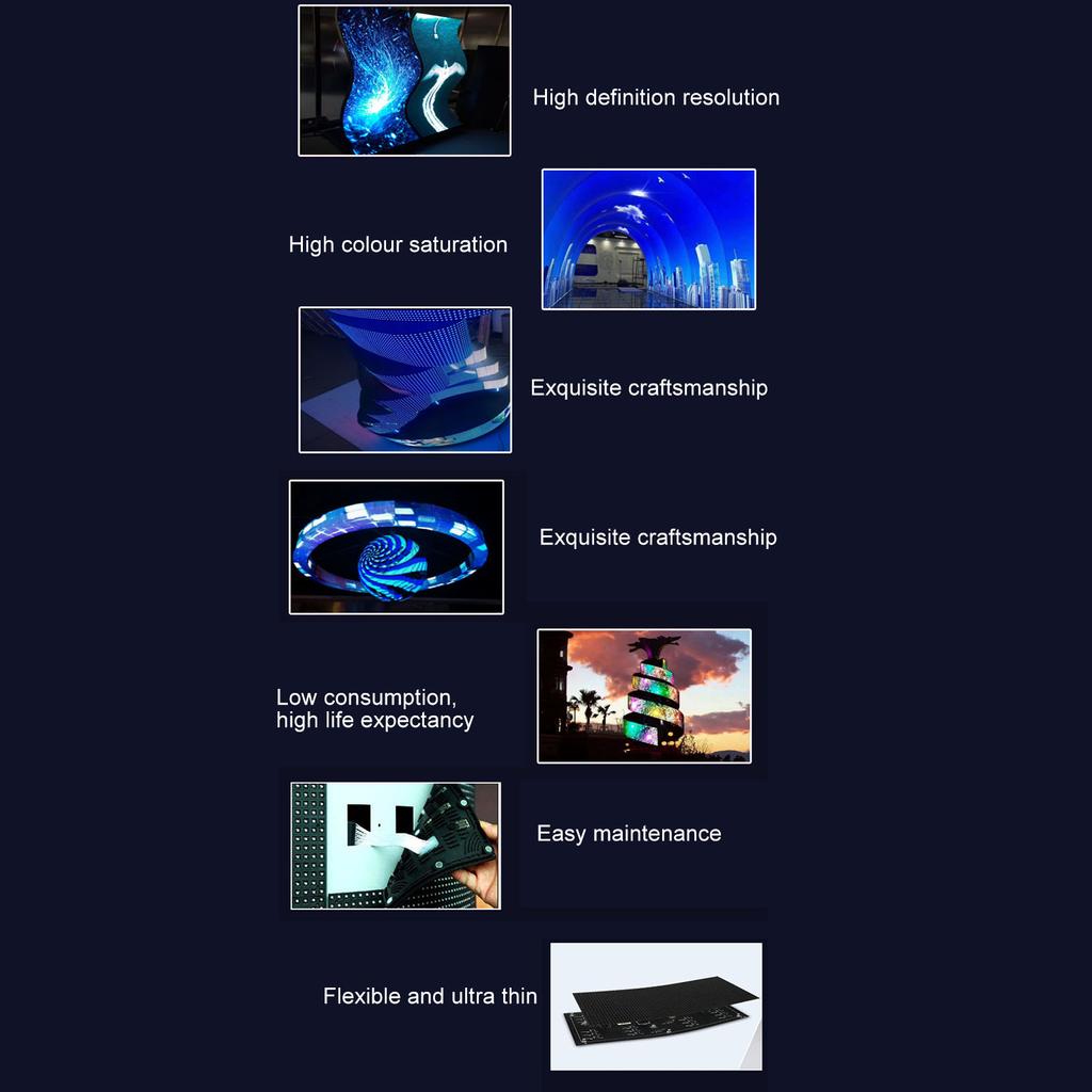 Flexibilní LED panel 208x104 pixelů plnobarevný LED maticový panel pro hotelový KTV Bar DC5V